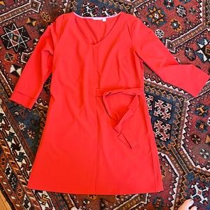 Size L Betabrand mod red mini dress with tie